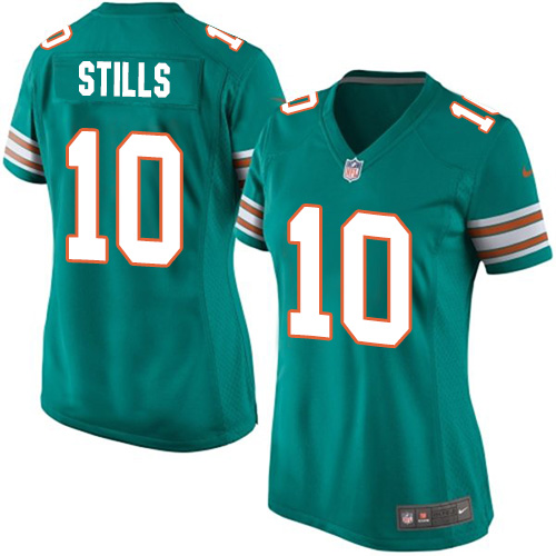 Women's Elite Kenny Stills Nike Jersey Aqua Green Alternate - #10 NFL Miami Dolphins